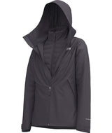 WCartoMonoTriclimateHoodedJacket- Dark Grey Jacket with hood and inner jacket on a white background