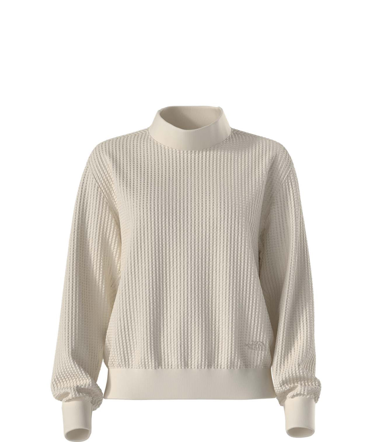 WChabot2.0MockNeck-Beige ribbed mock-neck sweater on a white background