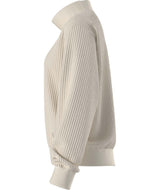 WChabot2.0MockNeck-Beige ribbed mock-neck sweater on a white background
