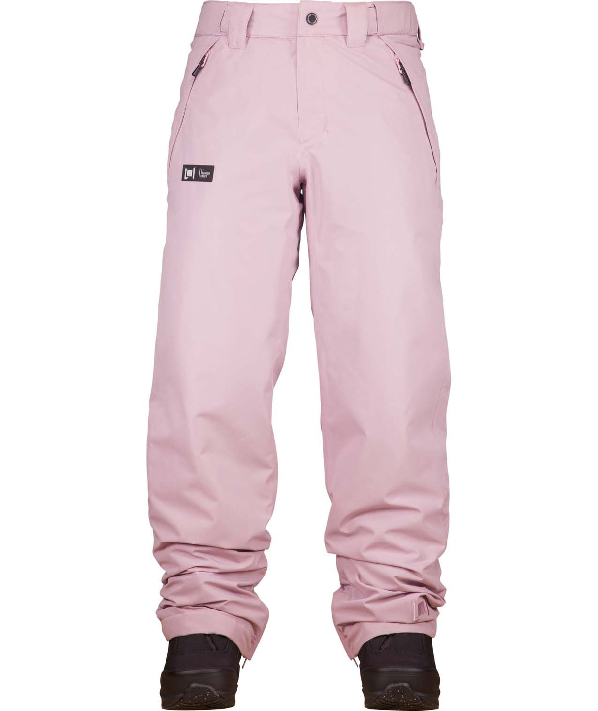 WChromaPant- Pink snow pants on a white background