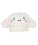 WCinnamorollBeanie- White beanie with a face design on a white background