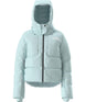 WColdSpellCroppedDownJacket-Light blue puffer jacket with a hood on a white background