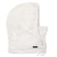 WCoraHood-White hooded balaclava with drawstring on a white background