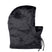 WCoraHood-Black hooded balaclava with drawstring on a white background