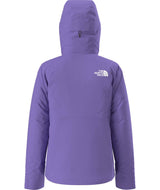 WDescenditJacket-Purple jacket with The North Face logo on a white background