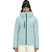 WDescenditJacket-Person wearing a light blue jacket with a brand logo on a white background