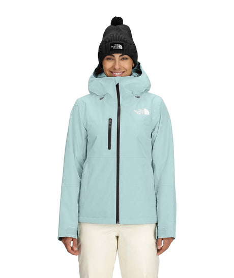 WDescenditJacket-Person wearing a light blue jacket with a brand logo on a white background
