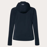 WDriftTechFleece-Black jacket with a brand logo on a light gray background