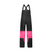 WElwyBibPant-Black and pink bib overalls on a white background
