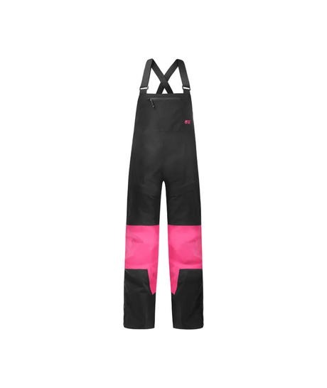 WElwyBibPant-Black and pink bib overalls on a white background