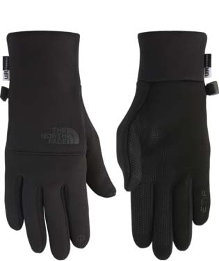 WEtipRecycledGlove-Black gloves with The North Face logo on a white background