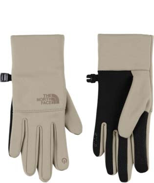 WEtipRecycledGlove-Pair of beige gloves with black accents on a white background