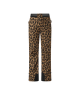 WExaPrintedPant-Leopard print pants with black accents on a white background