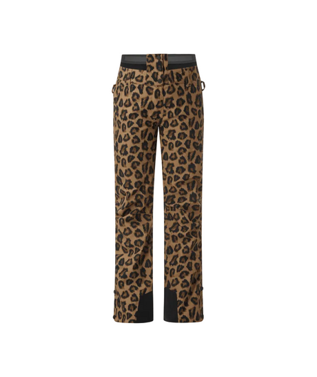 WExaPrintedPant-Leopard print pants with black accents on a white background