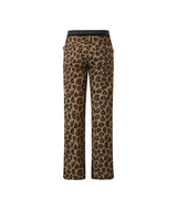 WExaPrintedPant-Leopard print pants with black accents on a white background
