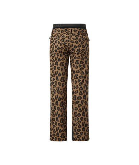 WExaPrintedPant-Leopard print pants with black accents on a white background