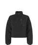 WExtremePile2Pullover- Black fleece pullover with a quarter zip and front pocket on a white background