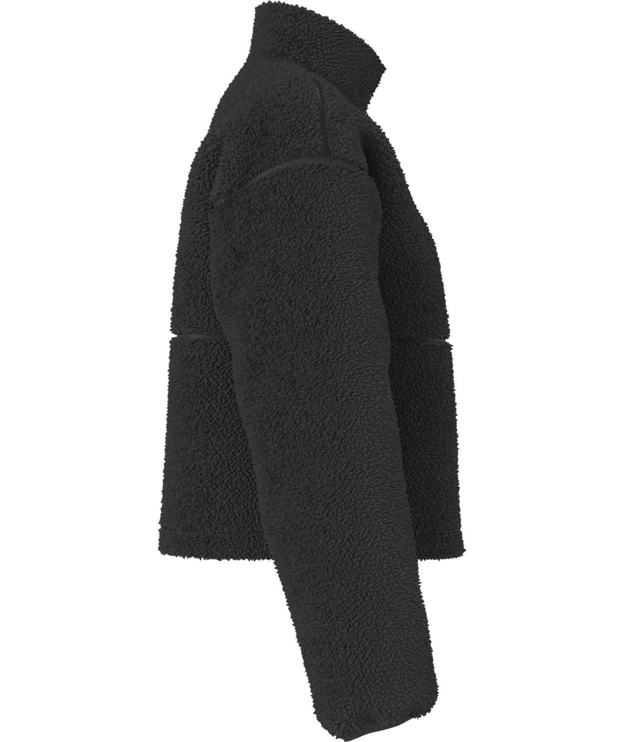 WExtremePile2Pullover- Black fleece pullover with a quarter zip and front pocket on a white background