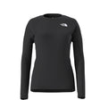 W FD Pro 160 Crew-Black long-sleeve shirt with The North Face logo on a white background