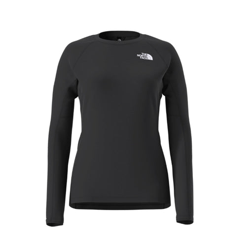 W FD Pro 160 Crew-Black long-sleeve shirt with The North Face logo on a white background