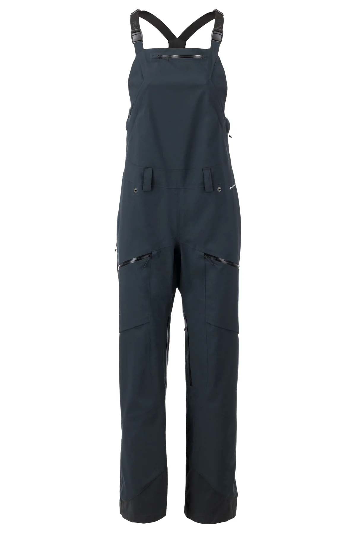 WFoxyBib- Black bib overalls on a white background