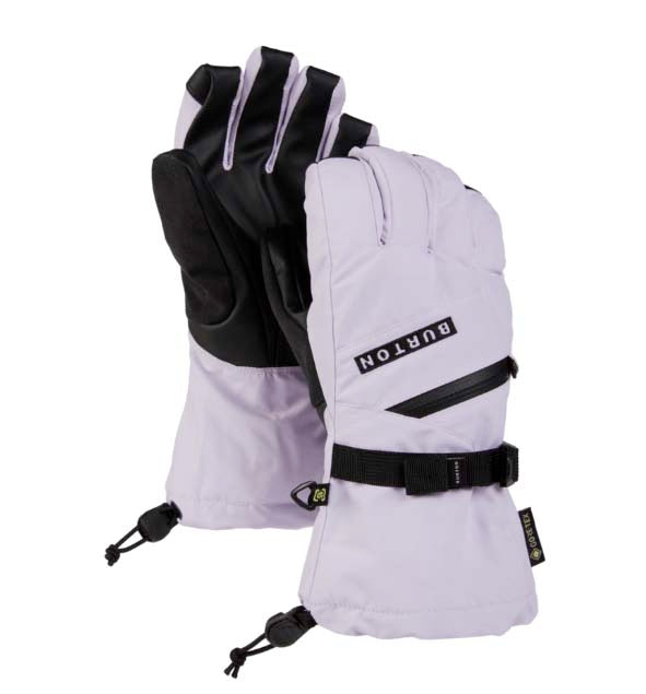 WGORE-TEXGlove-Pair of light purple and black Burton gloves on a white background