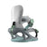 WGhostFase-White, light blue, and light green snowboard binding on a white background