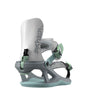 WGhostFase-White, light blue, and light green snowboard binding on a white background