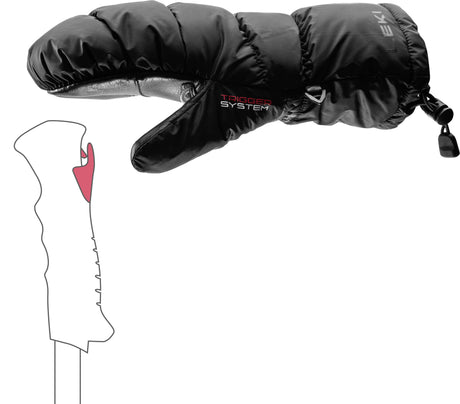 WGlace3DMitt-Black mitt glove on a white background