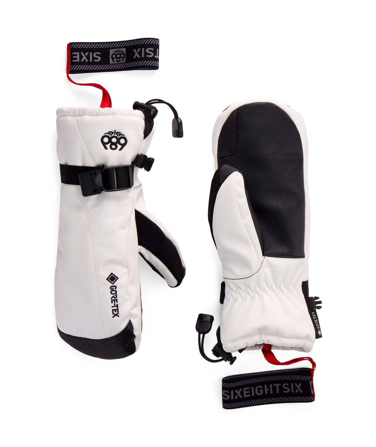 WGore-TexLinearMitt-A pair of 686 GORE-TEX insulated winter mittens shown on a clean white background, displaying both the front and back views of the gloves.