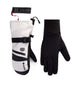 WGore-TexSmarty3-in-1GauntletMitt-White mitt and black inner glove liner with a brand label on a white background