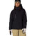 WGore-texWillowInsulatedJacket-Person wearing a black snow jacket, beige pants, and white gloves on a white background