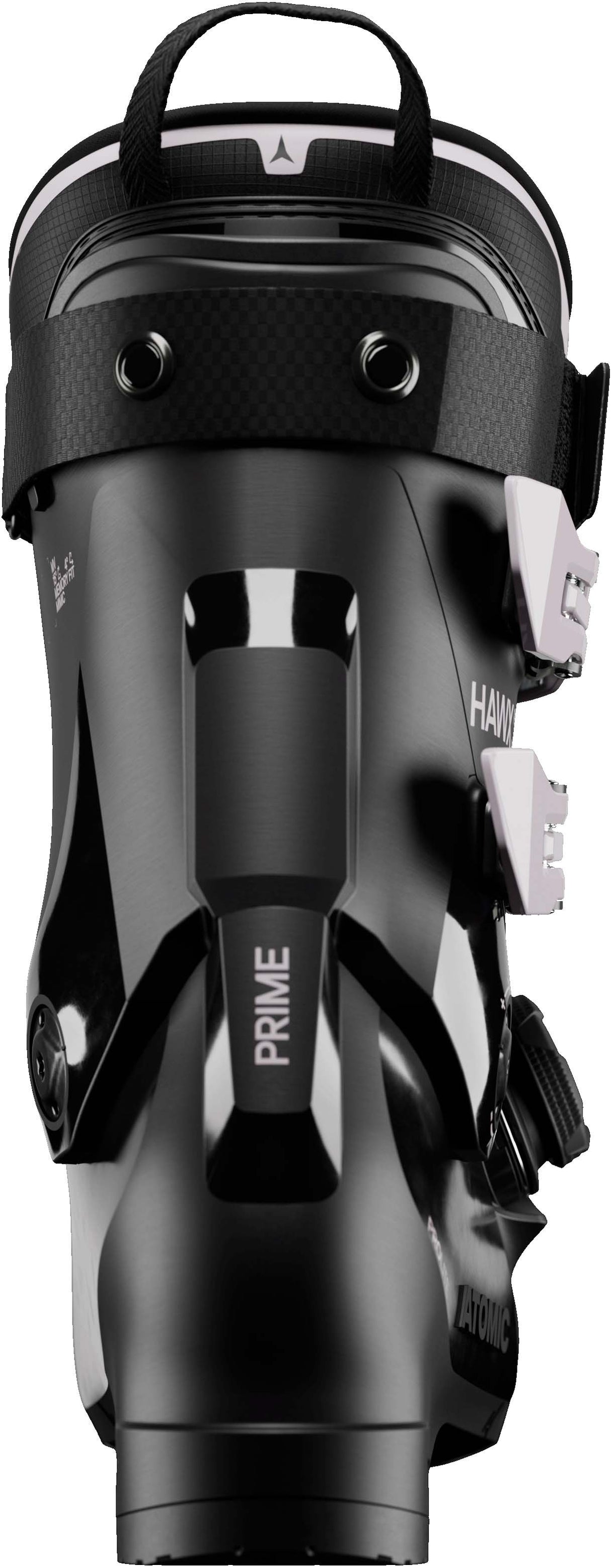 WHawxPrime85BOA- Black Atomic Hawx ski boot on a white background