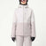 WHighlandInsulatedJacket-Person wearing a white ski jacket on a white background