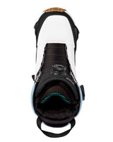 WHighshotPlusStepOnSnowboardBoots-Black and white snowboard boot with visible Burton branding on a white background