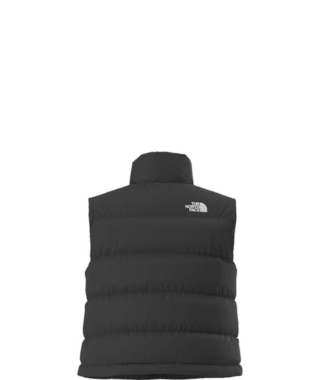 WHydrenaliteDownA-LineVest-Black puffer vest with The North Face logo on a white background