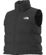 WHydrenaliteDownA-LineVest-Black puffer vest with The North Face logo on a white background