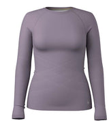 WIntraknitAll-SeasonMerinoBaseLayerCrew-Purple long-sleeve shirt on a white background