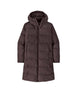 WJacksonGlacierParka-A dark brown hooded puffer coat with horizontal quilting, shown against a plain white background.