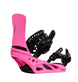 WLexaXReFlexSnowboardBindings-Pink snowboard binding with black hardware on a white background