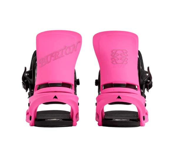 WLexaXReFlexSnowboardBindings-Pink snowboard binding with black hardware on a white background