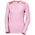 WLifaMerinoMidweightCrew-Pink long-sleeve athletic shirt with orange accents on a white background