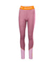 WLifaMerinoMidweightPant-Pink leggings with orange accents on a white background