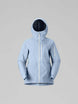 WLofotenGore-TexJkt-Person wearing a light blue jacket and pants on a gray background