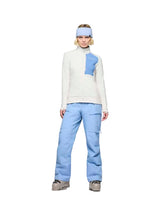 Lofoten Warm2 Jacket -White and blue fleece jacket with a brand logo on a white background