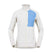 Lofoten Warm2 Jacket -White and blue fleece jacket with a brand logo on a white background