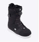 WLotus- Black and white snowboard boot on a white background