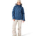 WMeadeJacket- Woman wearing a blue jacket on a white background