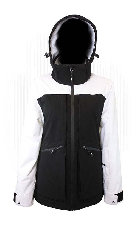 WMelterJacket-Black and white jacket on a white background