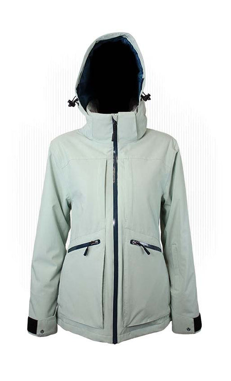 WMelterJacket-Light green jacket on a white background